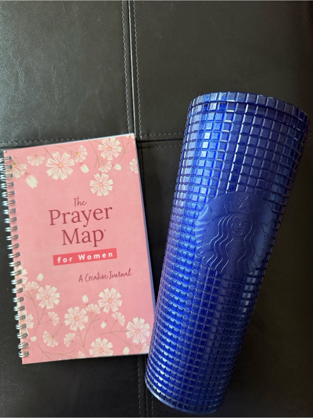 Prayer Journal and Blue Textured Tumbler bundle